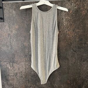 Abercrombie& FitchGray Ribbed Sleeveless Bodysuit S